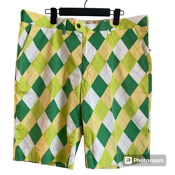 Loudmouth Mens Flat Front Plaid Golf Shorts Sz 40 Argyle Preppy Cotton Colorful - Picture 1 of 7